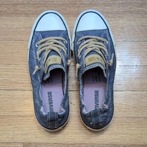 Converse Denim Blue Sneakers with Tan Accents